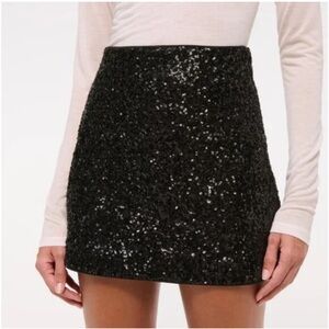 Abercrombie & Fitch Black Sequin Mini Skort